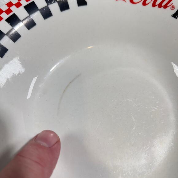 Coca-Cola Gibson Set of Four (4) 8" Bowls 1996 Retro 50's Racing Red White Black - Picture 6 of 14